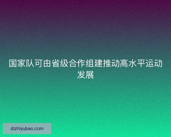 国家队可由省级合作组建推动高水平运动发展